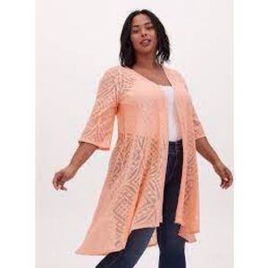 Peach Torrid Hilo Kimono NWT Size 00/0